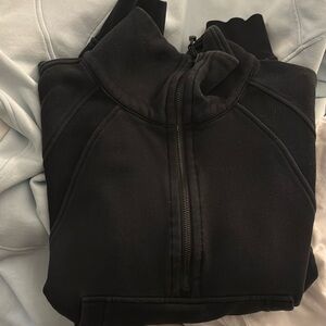 Scuba Oversized Funnel Half Zip Sweatshirt in Black size M/L